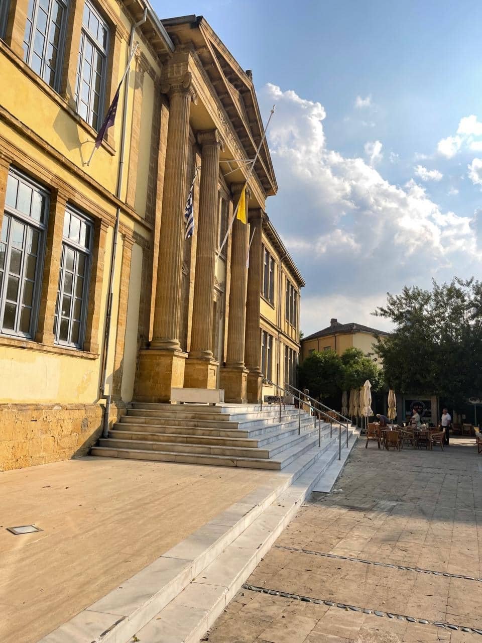 Pancyprian Gymnasium in Nicosia with neoclassical columns